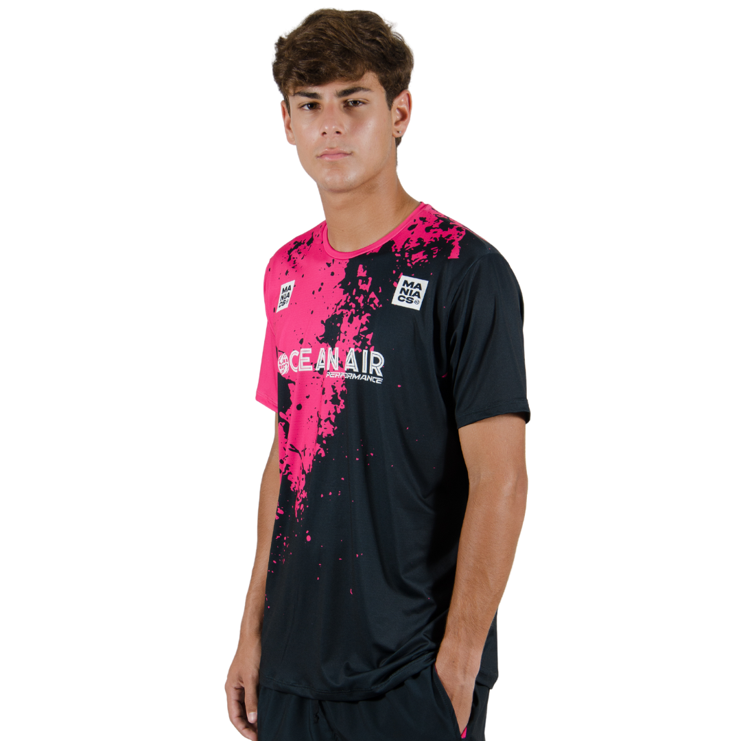 NACHO GUEDEZ 2024 SUMMER MEN TSHIRT BLACK / PINK