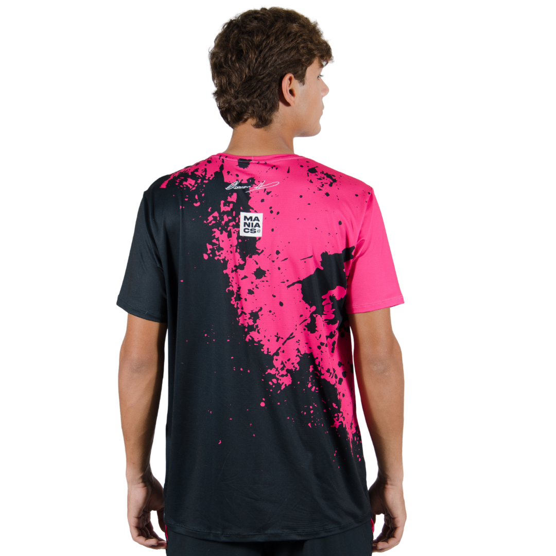 NACHO GUEDEZ 2024 SUMMER MEN TSHIRT BLACK / PINK