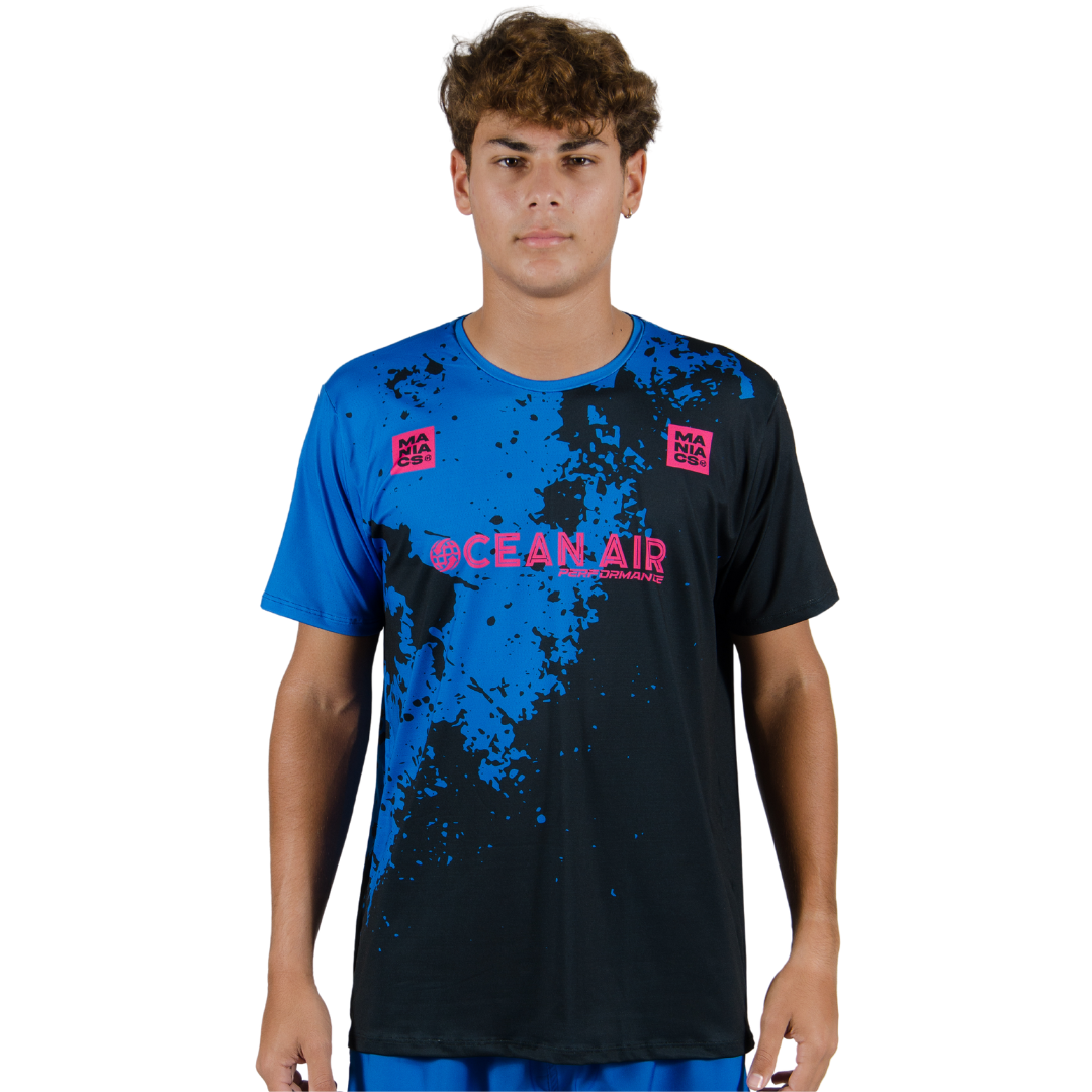 NACHO GUEDEZ 2024 SUMMER MEN TSHIRT BLUE / BLACK