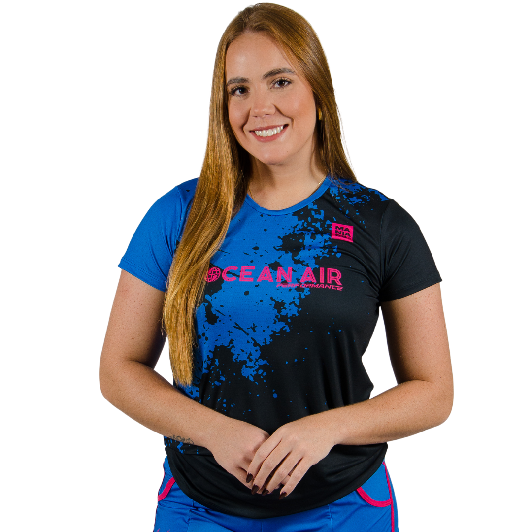 NACHO GUEDEZ 2024 SUMMER WOMEN TSHIRT BLUE / BLACK