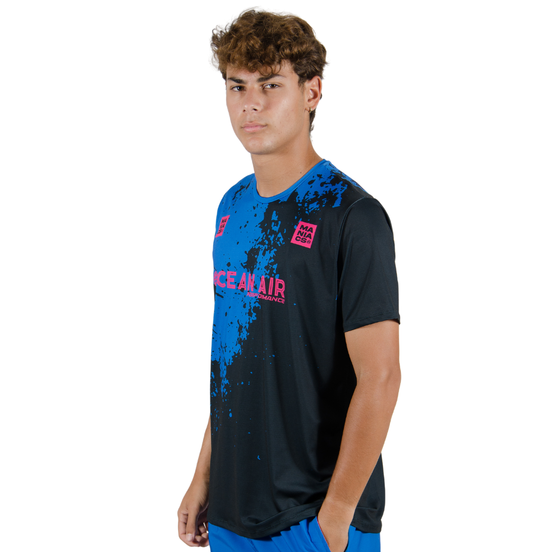 NACHO GUEDEZ 2024 SUMMER MEN TSHIRT BLUE / BLACK