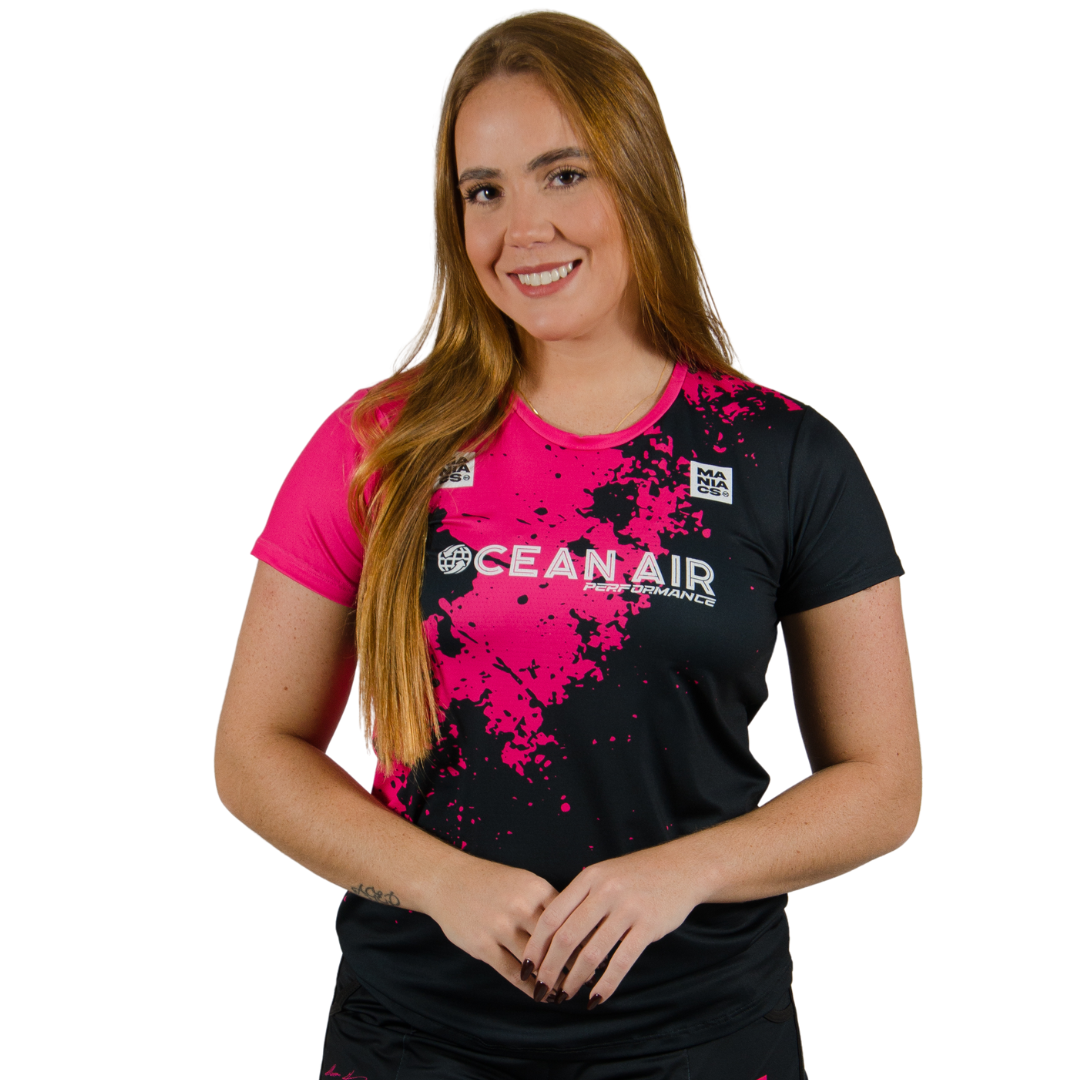 NACHO GUEDEZ 2024 SUMMER WOMEN TSHIRT BLACK / PINK